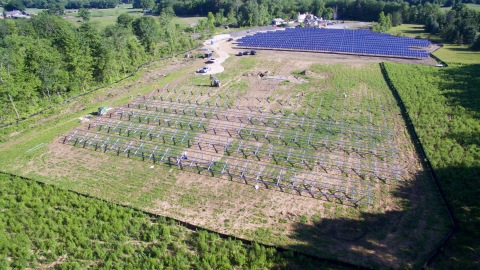 The SunLink PowerCare team has expanded installation services into the Northeastern United States. PowerCare recently completed installation services on a GeoPro fixed tilt ground-mount project in Sheffield, Mass. (pictured above), is currently installing at a second GeoPro project across the state in Plymouth and is gearing up for 10 more projects in Massachusetts and Vermont in 2016. (Photo: Business Wire)