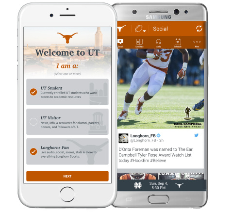 University of Texas and SportsLabs launch new mobile application for students & Longhorn fans. (Photo: Business Wire)