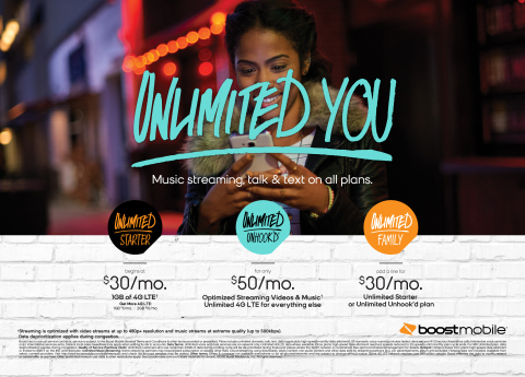 Also, beginning Friday, Aug. 19, Sprint's leading prepaid brand, Boost Mobile cuts through the no-contract clutter with a new simplified unlimited offer, Unlimited Unhook'd. (Graphic: Business Wire)
