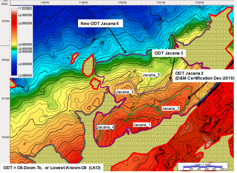 APPENDIX: Jacana Field Structural Map, Top Guadalupe Formation (Photo: Business Wire)