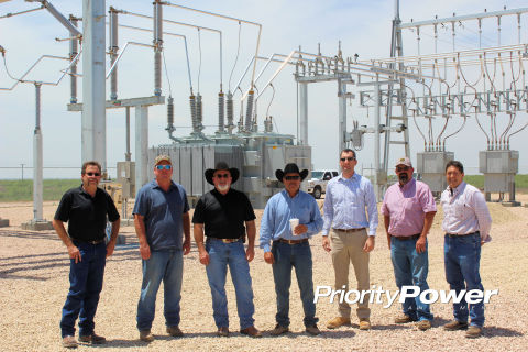 Members of the Endeavor Energy Resources and Priority Power Management team at the new Endeavor Bryant Ranch EHV Substation serving oil and gas production in the Midland Basin. (Photo: Business Wire)