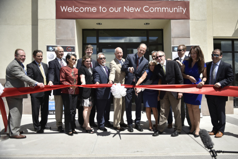 U.S. Representative Michelle Lujan Grisham (NM-District 1) and Albuquerque Mayor Richard Berry are joined August 29, 2016, by local dignitaries and representatives of Wells Fargo, the Federal Home Loan Bank of Dallas, and YES Housing for the grand opening of the Imperial Building in downtown Albuquerque, New Mexico. (Photo: Business Wire)