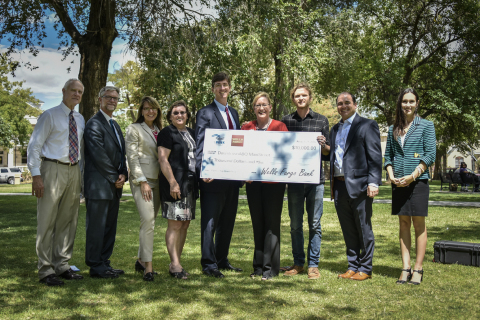 The 20-year-old Downtown Growers' Market in Albuquerque, New Mexico, is itself growing with the help of a $10,000 Partnership Grant Program award to its parent organization, the DowntownABQ MainStreet Initiative. The grant was awarded August 29, 2016, in a ceremonial check presentation from Wells Fargo and the Federal Home Loan Bank of Dallas. (Photo: Business Wire)