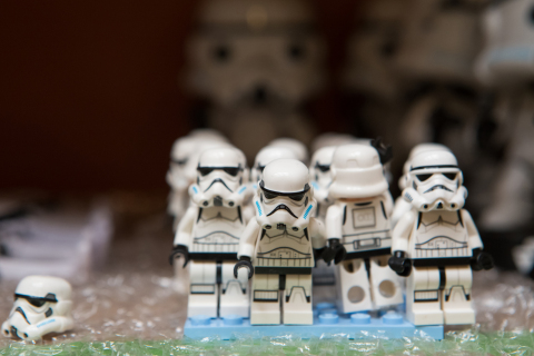 LEGO Star Wars mini-figure Stormtroopers awaiting casting for fan-created Go Rogue video series debuting today on Star Wars YouTube. (Photo: Business Wire)