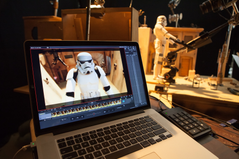 Process of stop-motion animation with the Star Wars "Rogue One" Jakks Pacific 20-in. BIG-FIG Stormtrooper. (Photo: Business Wire)