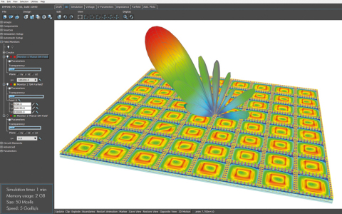 Empire XPU simulation model of 5G antenna frontend module (Photo: Business Wire)