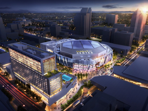 Golden 1 Center, future home of the Sacramento Kings, promises to be one of the most technologically advanced arenas in the world. It is already setting records as the world’s first installation of wideband multimode fiber, a capacity-boosting network technology supplied by CommScope. (Photo: Business Wire)
