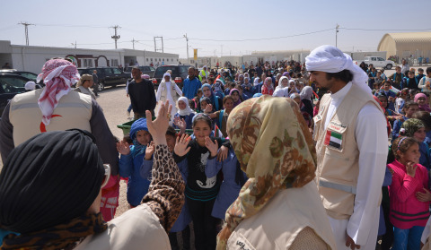 Her Highness Sheikha Jawaher Al Qasimi during her visit to Al Zaatari Refugee Camp in Jordan (Photo: Business Wire)