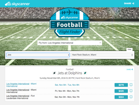 The Skyscanner Football Flight Finder makes it easier than ever for fans to identify flight deals to be able to watch their favorite teams in-person. (Photo: Business Wire)