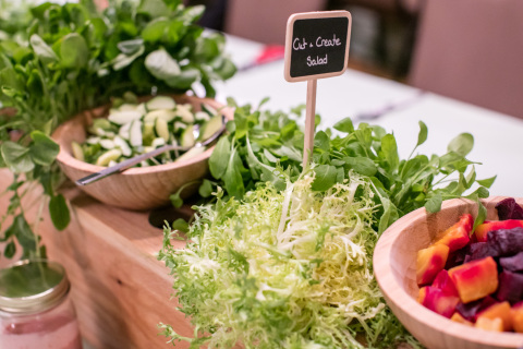 The "cut and create" salad bar, a new menu from Hilton's Meet with Purpose program at 40+ U.S. hotels (Photo: Business Wire)