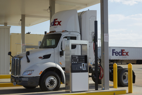 FedEx Freight has purchased more than 100 compressed natural gas (CNG) tractors and has installed a CNG fueling station to serve the new CNG fleet at its Oklahoma City Service Center. The fueling station will be showcased at a ribbon cutting ceremony October 11.(Photo: Business Wire)