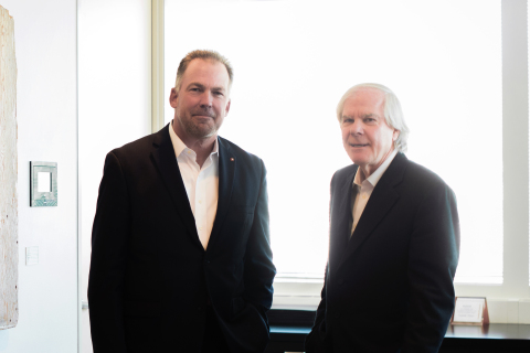 DLR Group CEO Griff Davenport, AIA (left) and Westlake Reed Leskosky Managing Principal Paul Westlake, FAIA (right). The two firms share a common culture of design, sector-based studios, and a practice philosophy grounded in integrated design. (Photo: Business Wire)