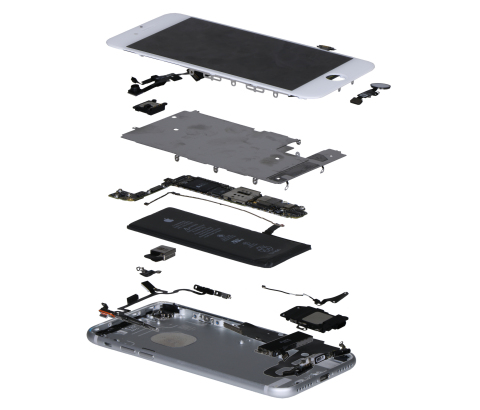IHS Markit Apple iPhone 7 teardown - exploded view (Photo: Business Wire)