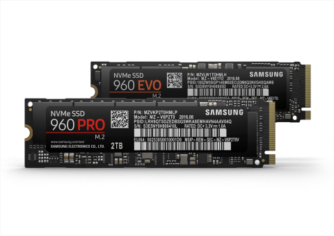 Samsung 960 PRO and 960 EVO Solid State Drives (Photo: Business Wire)