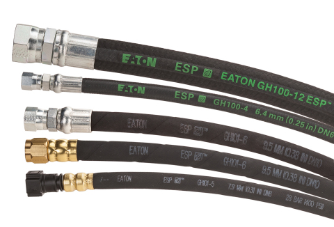 Eaton’s new GH100 and GH101 Biodiesel hoses offer flexible fabric or rubber covering options. (Photo: Business Wire)