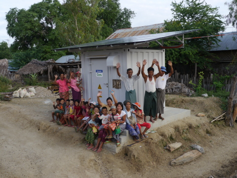 Image of Power Supply Station and the villagers (Photo: Business Wire)