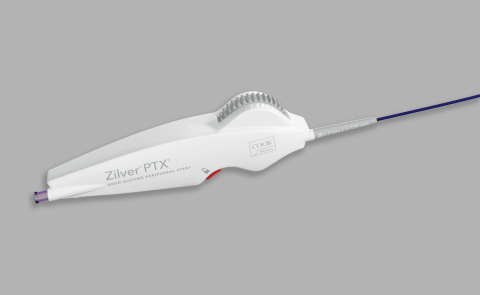 Zilver® PTX® drug-eluting peripheral stent thumbwheel delivery system (Photo: Business Wire)