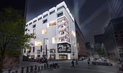 An artist rendering of the exterior of the new Saks Fifth Avenue store in Montreal.  
(Photo: Business Wire)

