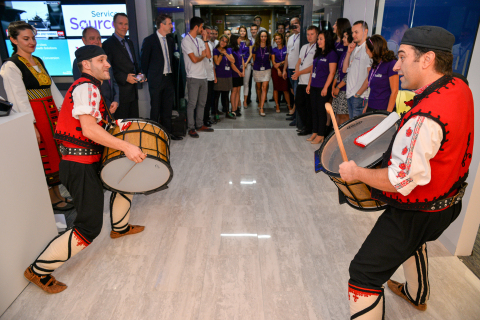 ServiceSource celebrates its new Sofia revenue delivery center with local Bulgarian festivities. (Photo: Business Wire)