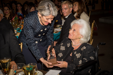 Irina Bokova (left) and Marion Wiesel (right) (Photo: Business Wire)