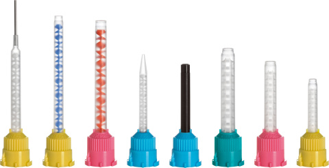 The mixing tips have a unique U.S. Registered Trademark Dome shape and Candy Colors used with a materials cartridge (Photo: Business Wire)