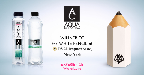 AQUA Carpatica水纯净度活动在D&AD Impact大奖赛相应类别中夺魁
