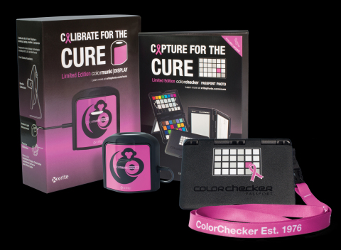 CAPTURE & CALIBRATE FOR THE CURE: During Breast Cancer Awareness Month X-Rite supports the Breast Cancer Research Foundation (BCRF) with 20% of sales from the PINK ColorMunki Display & PINK ColorChecker Passport Photo limited collector-editions. BCRF is the highest rated breast cancer organization in the US. The Cure's PINK ribbon is imprinted on the X-Rite ColorChecker Passport case & PINK Lanyard. The ColorMunki features side panels in the signature PINK recognized around the globe as a symbol of efforts to find the CURE for breast cancer. X-Rite Delivers Perfect Color from Capture to View to Edit with Accurate Color The First Time, Every Time. (Photo: Business Wire)