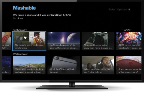 Mashable channel - launched with Roku Direct Publisher (more examples available at newsroom.roku.com/en-ca/) (Photo: Business Wire)