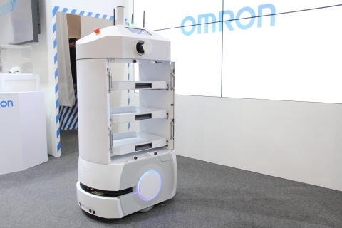 Omron exhibited the indoor Mobile Robot LD Platform developed as a step towards human-machine harmony in manufacturing. (Photo: Business Wire)