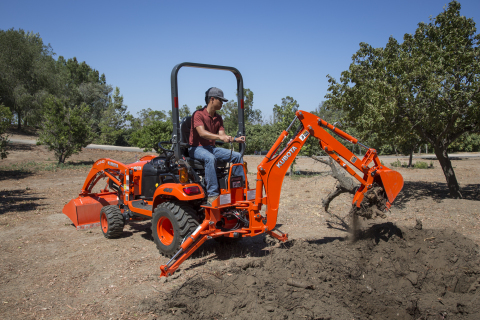 Kubota introduces its new BX80-Series with four models including the BX23S, which leads the sub-compact tractor class as a standard-equipped loader-backhoe unit. (Photo: Business Wire)