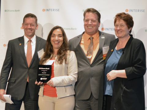 Todd and Danielle Snopkowski accept the Citizens Bank 2016 Good Citizens award, presented by Citizens Bank Senior Vice President Joe Wadlinger and Interise CEO Jean Horstman (Photo: Business Wire)