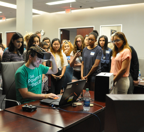 Girls Who Code Learning About Virtual Reality at Dell Campus (Photo: Business Wire)