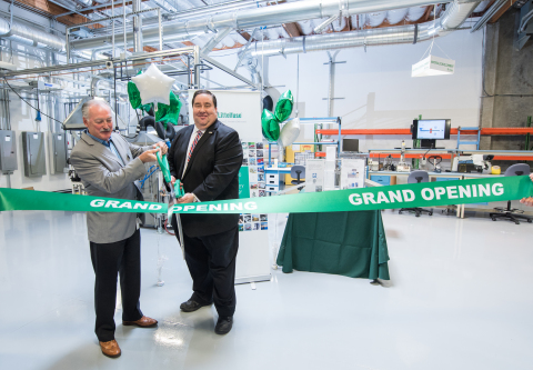Littelfuse CEO Gordon Hunter (left) and Bill Harrison, Mayor of the City of Fremont, cut the ribbon at the opening of the Littelfuse Silicon Valley Technology Center in Fremont, California (Photo: Business Wire)