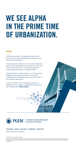 PGIM's full-page ad, running in the U.S., touts the company's perspective on opportunities borne of global urbanization. (Graphic: Business Wire)