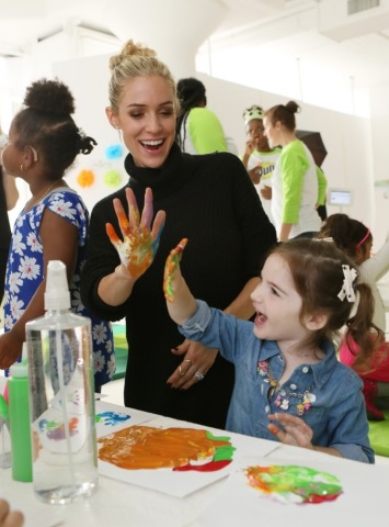 Kristin Cavallari, mother, designer and New York Times Best-selling author, gets messy with attendees at Bounty’s Memorable First Moments “First Birthday Bash” on Thursday, October 13, 2016 in New York. (Photo by Stuart Ramson/Invision for Bounty/AP Images)
