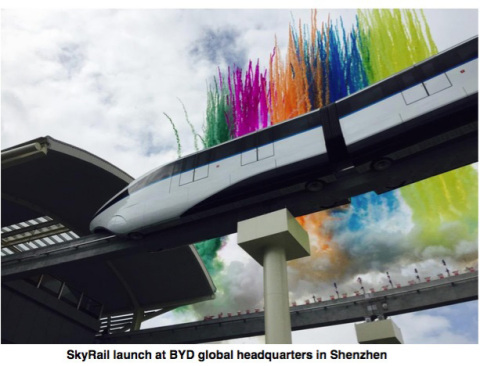 SkyRail launch at BYD global headquarters in Shenzhen (Photo: Business Wire)