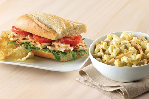 Corner Bakery Cafe's new Choose Any Two allows guests to create their own perfect lunch or dinner by selecting two menu items, like the Chicken Pesto Sandwich and Pesto Cavatappi. (Photo: Business Wire)