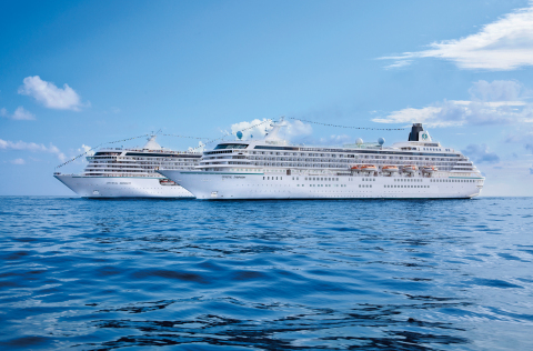 Crystal Symphony and Crystal Serenity at Sea (Photo: Business Wire)