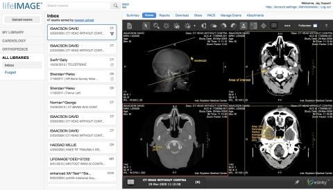 With lifeIMAGE 5.0, physicians in multiple locations can now simultaneously review and annotate diagnostic-quality images for real-time collaboration. (Photo: Business Wire)