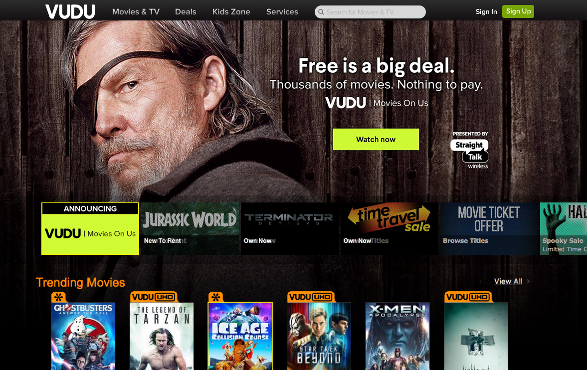 Vudu Launches Free Service, Vudu Movies on Us Business Wire