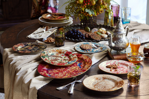 Sabyasachi Mukherjee exclusively for Pottery Barn Floral and Animal Dinnerware Collections (Photo: Business Wire)