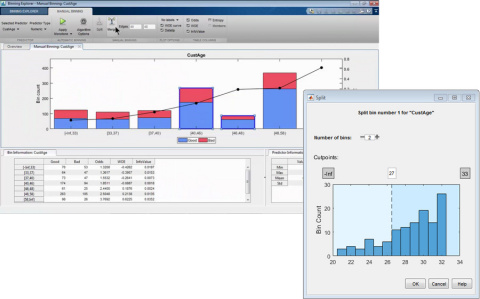 The Binning Explorer app, which includes automatic binning of algorithms, manual bin adjustment (merge and split), and bin information calculation. (Photo: Business Wire)