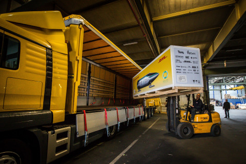 DHL Express is transporting the Delft Hyperloop from Delft University in the Netherlands to SpaceX Headquarters in California for SpaceX's upcoming Hyperloop Pod Competition. (Photo: Business Wire)