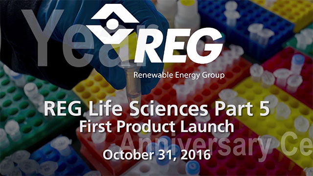 Renewable Energy Group delivers the first commercial product from its Life Sciences unit.