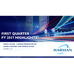 HARMAN 1QFY17 Earnings Results Supporting Slide Deck
