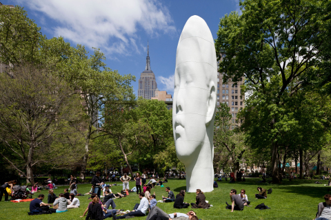 Now a part of the permanent collection of the Seattle Art Museum, Jaume Plensa's Echo was first exhibited in Madison Square Park, New York City in 2011. The work is 46 feet tall and made of polyester resin and marble dust. (Photo: James Ewing)