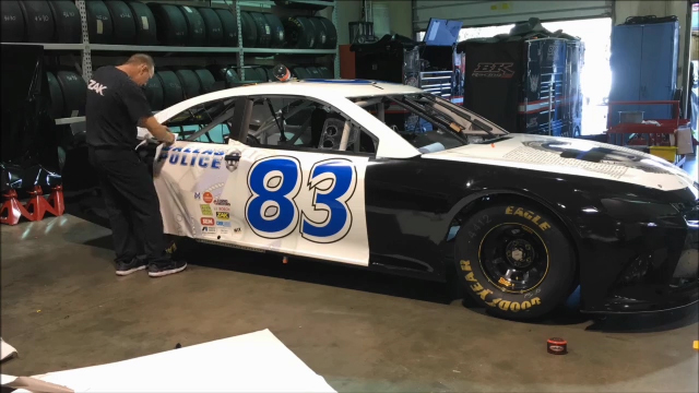 Timelapse - Making of ZAK Backs the Blue No. 83 Toyota Camry NASCAR; to be raced at the AAA Texas 500 at Texas Motor Speedway Sunday, Nov. 6