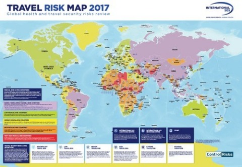 Travel Risk Map 2017 (Graphic: Business Wire)