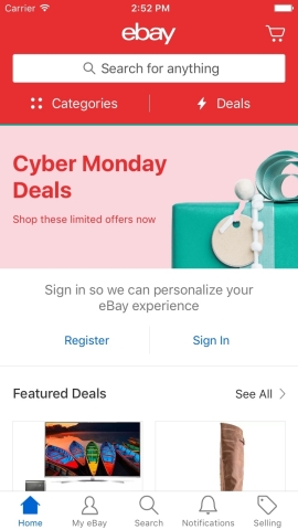 With eBay’s unmatched selection, there is no need to worry about availability or competitive prices on must-have holiday gifts – mobile shopping makes it even easier to shop for Cyber Monday deals. (Graphic: Business Wire)
