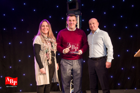 Anthony Cashel, Axalta Marketing Manager, UK and Ireland, accepts British Repairers' Choice Award fo ... 